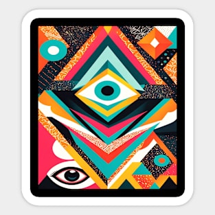 Abstract Geometric Colorful Pattern Sticker